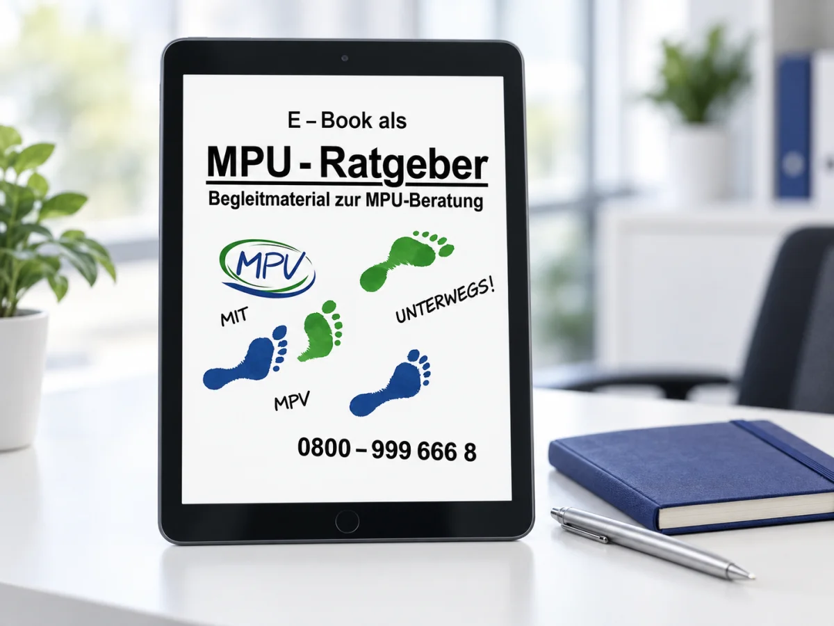 MPV MPU-Ratgeber als E-Book auf einem Tablet